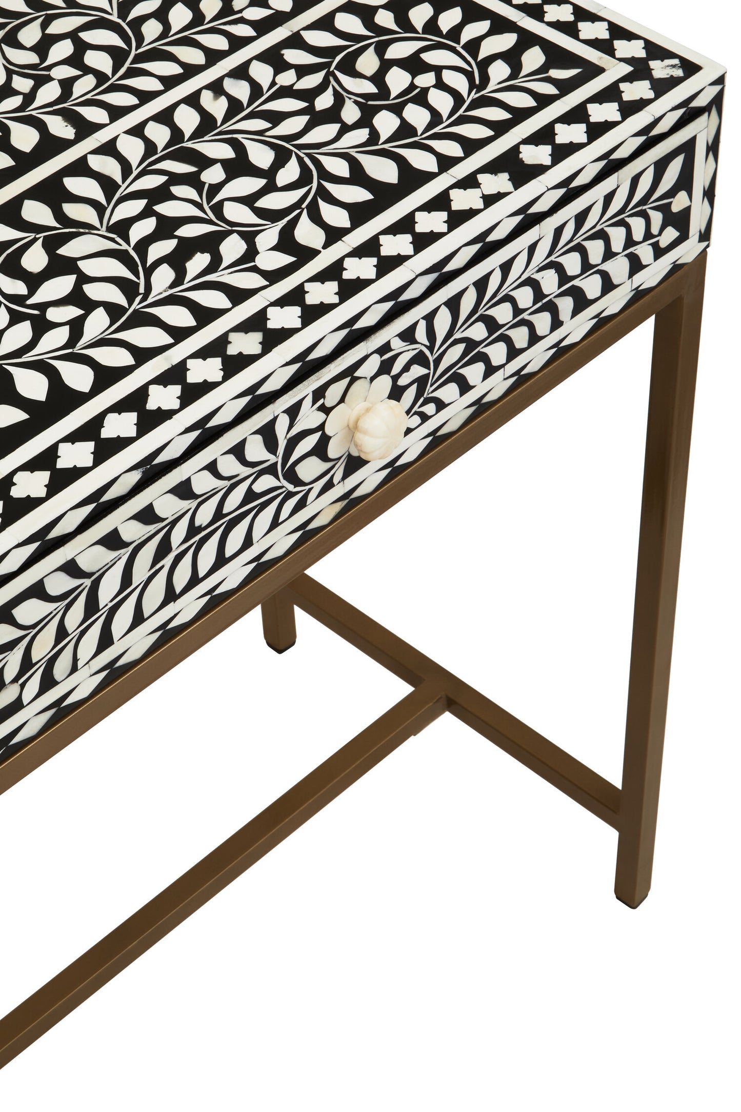 Lana Bone Inlay Console Table With 2 Drawers