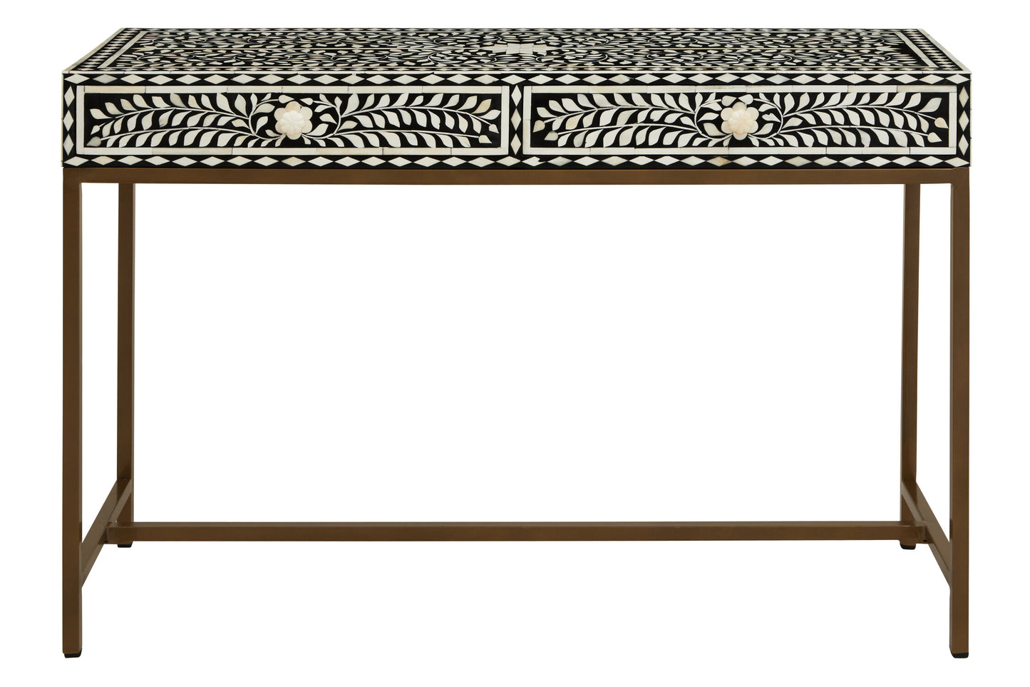 Lana Bone Inlay Console Table With 2 Drawers