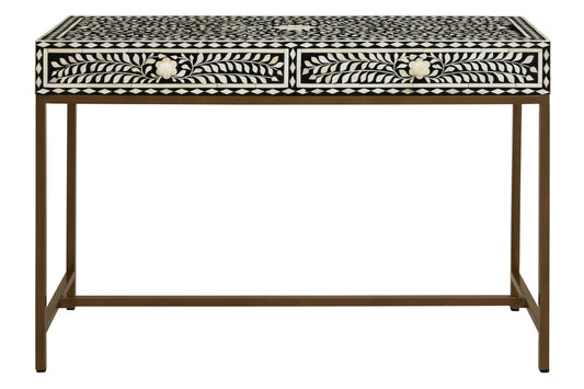 Lana Bone Inlay Console Table With 2 Drawers
