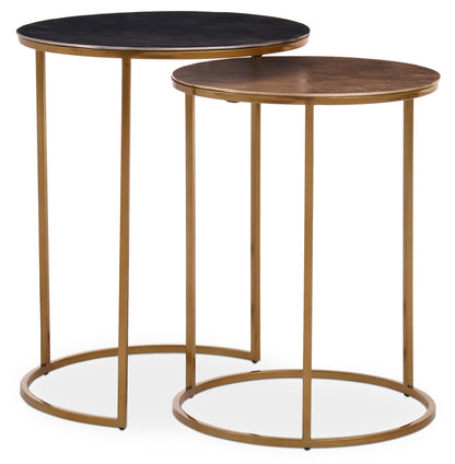Marina Gold Nest of Two Side Tables