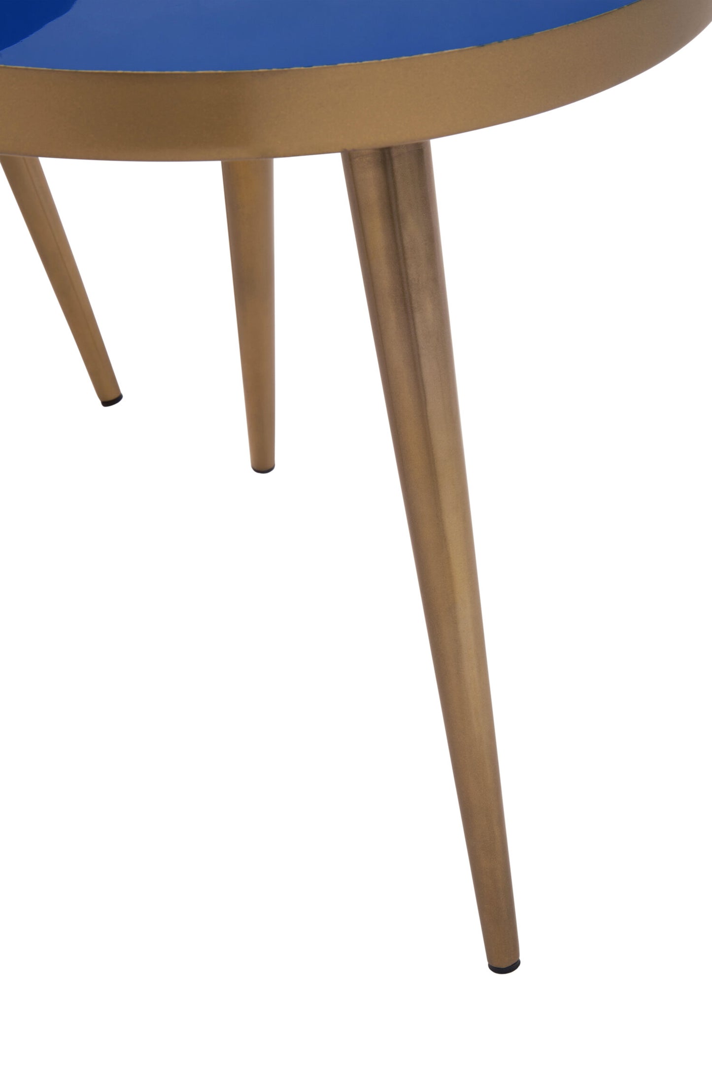 Marina Blue Enamel Gold Nest of Two Side Tables