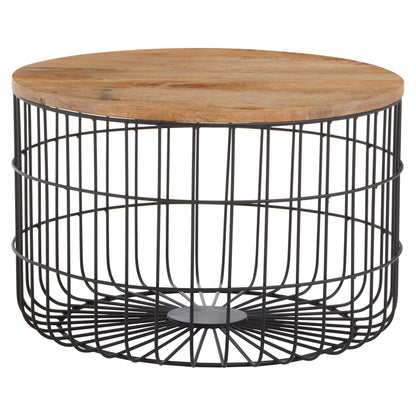 Marti Wooden Top Side Table