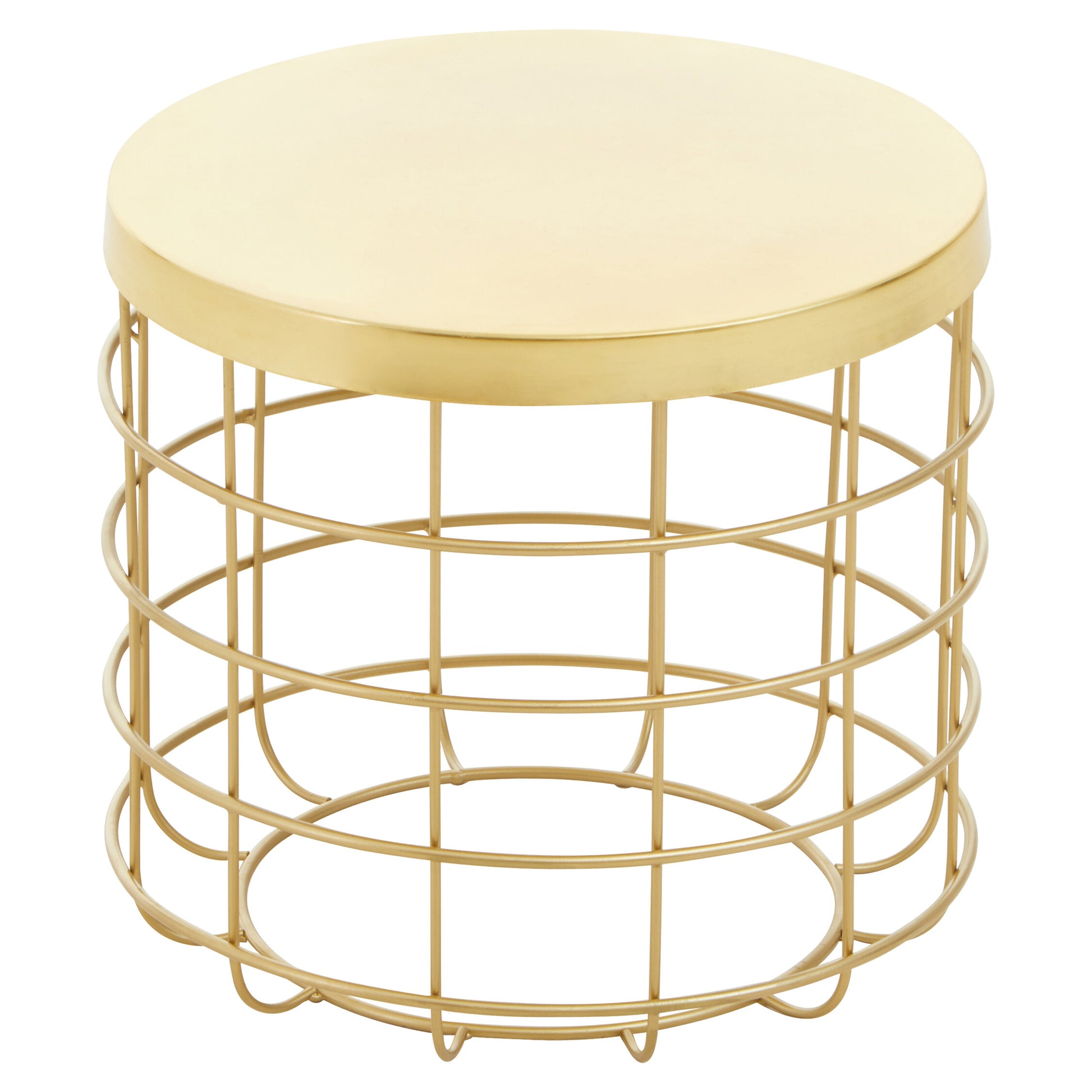 Khaleesi Gold Caged Base Side Table | Bali & Blue