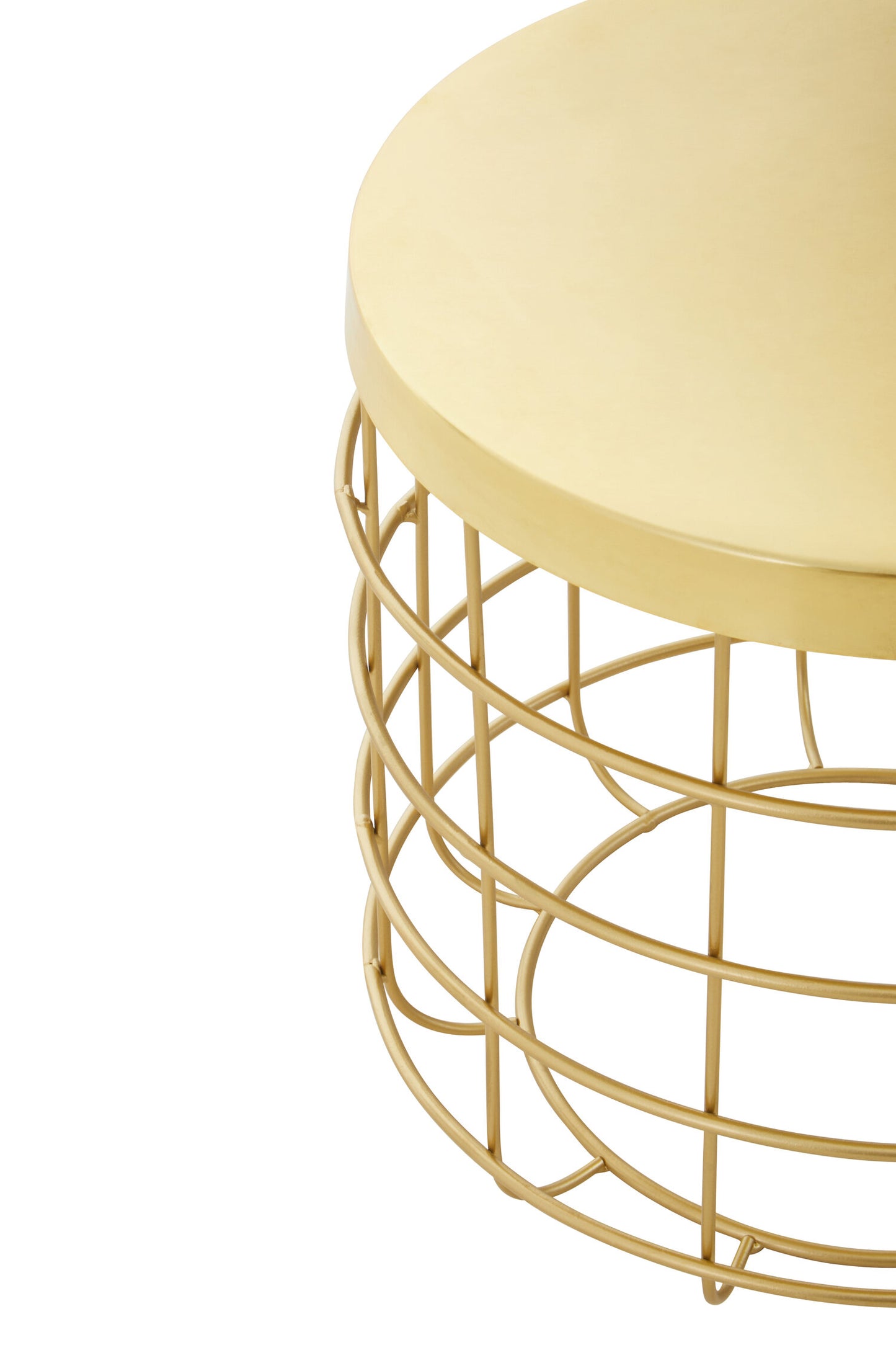 Khaleesi Gold Caged Base Side Table
