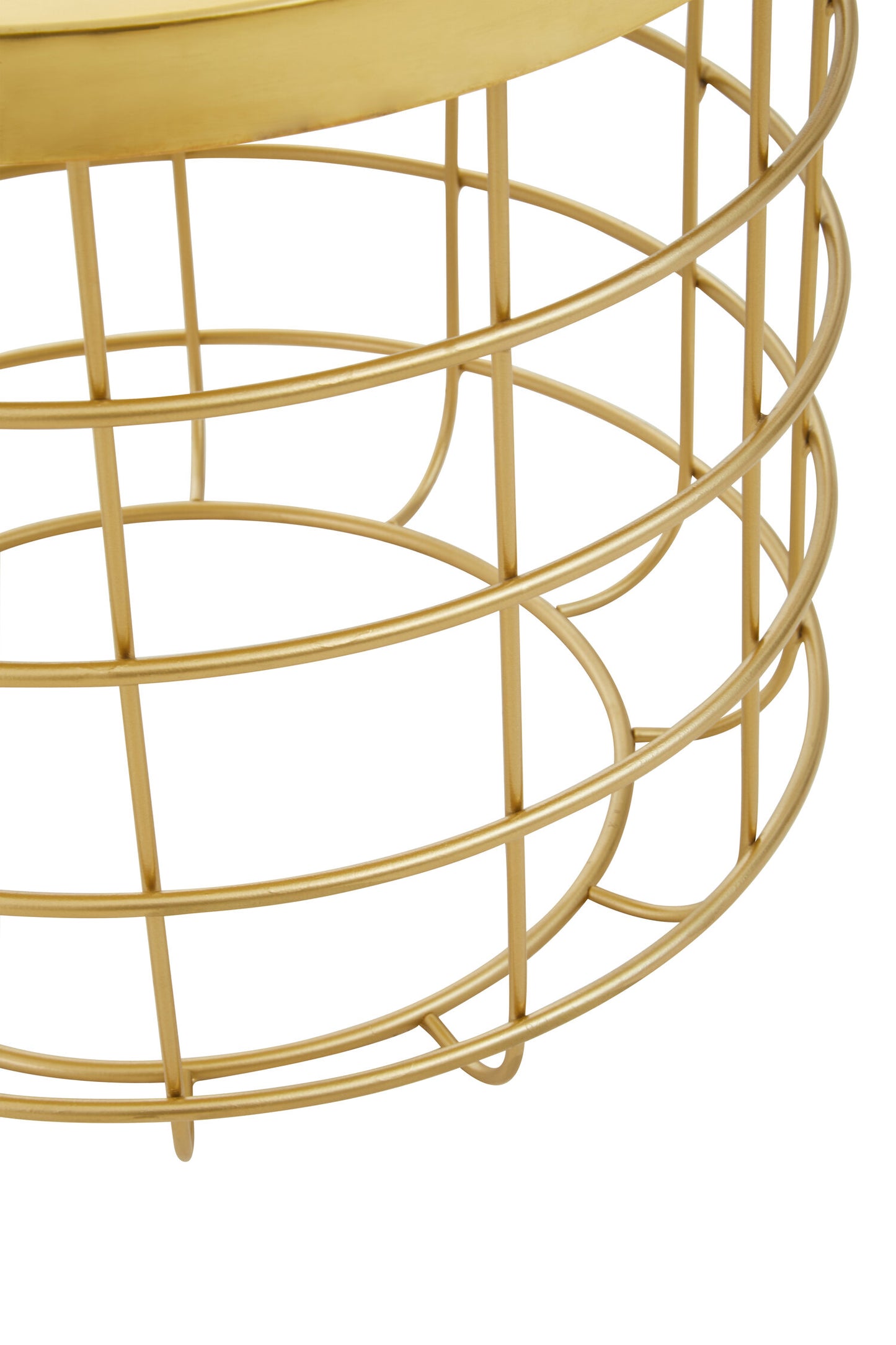 Khaleesi Gold Caged Base Side Table