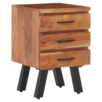 Marlon 3 Drawer Acacia Side Table