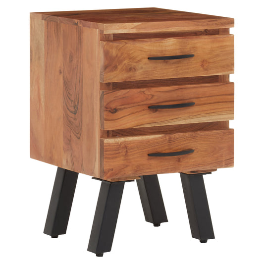 Marlon 3 Drawer Acacia Side Table