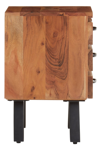 Marlon 3 Drawer Acacia Side Table