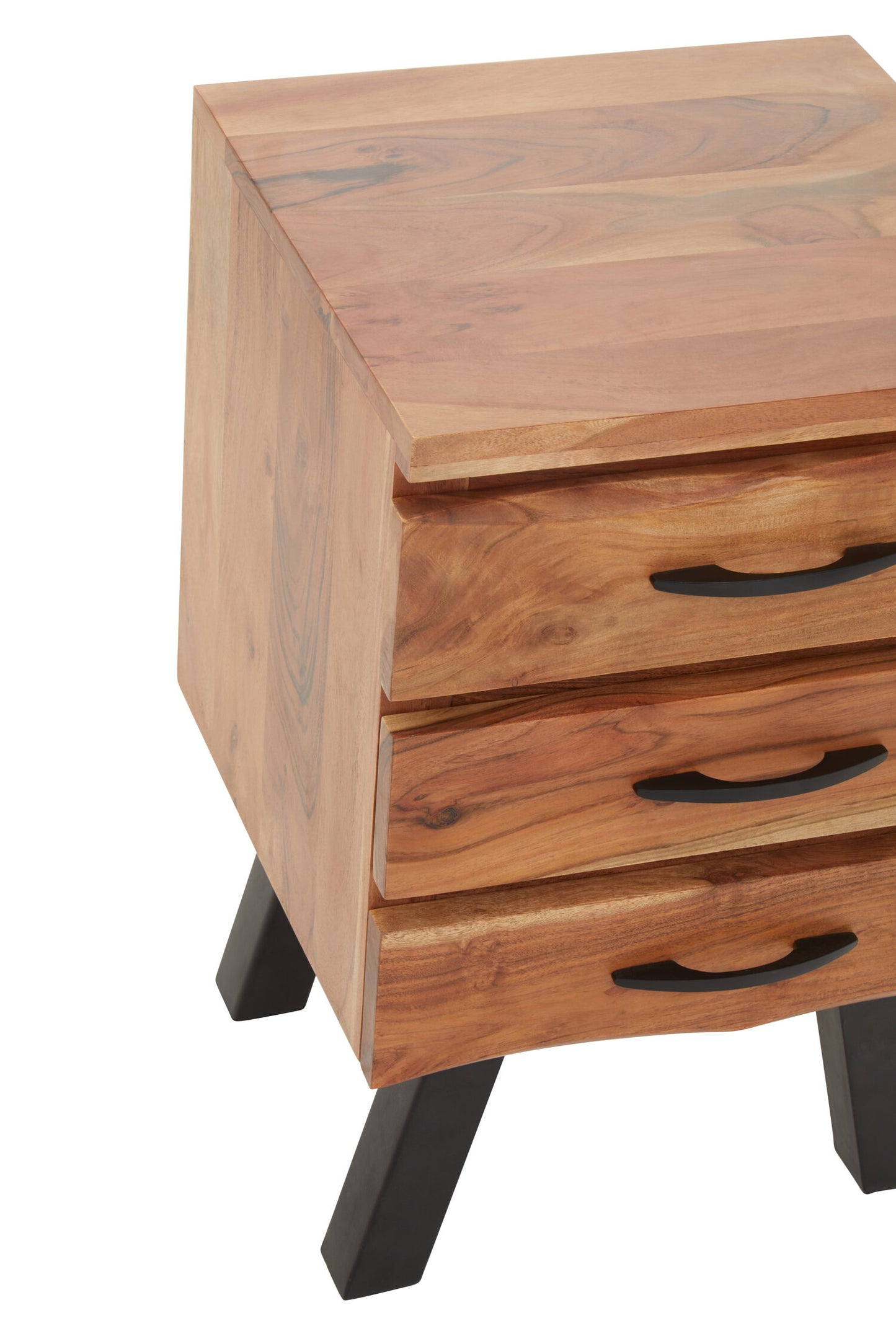 Marlon 3 Drawer Acacia Side Table