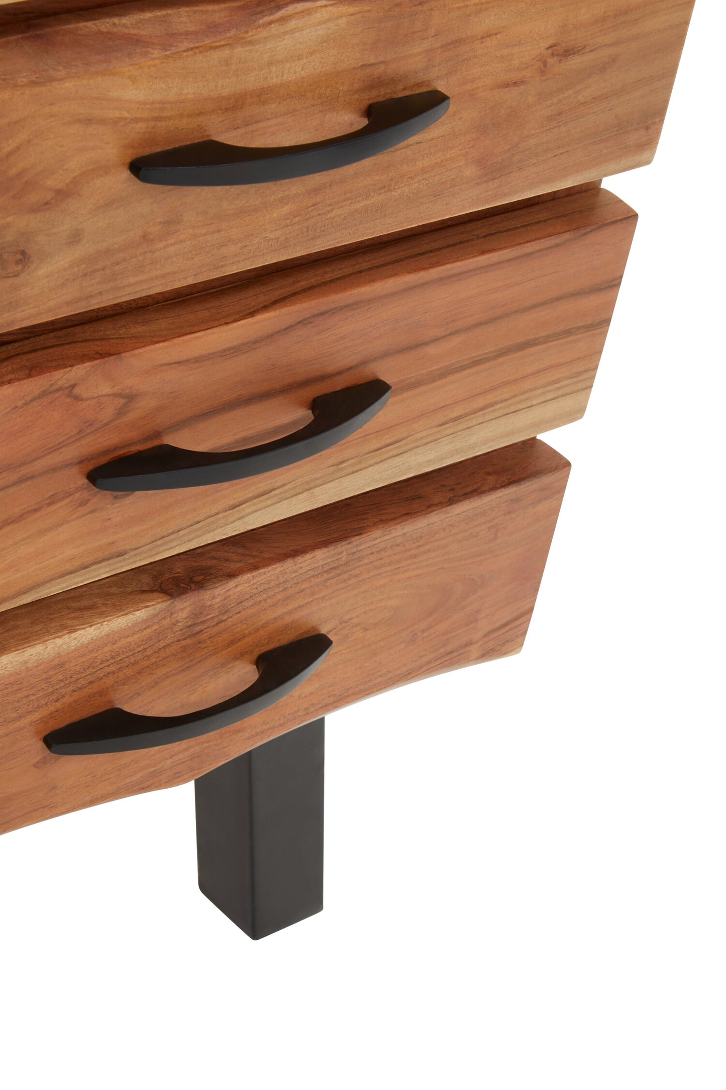 Marlon 3 Drawer Acacia Side Table