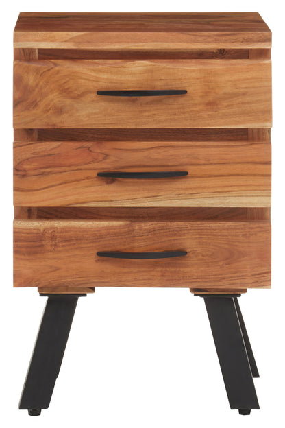 Marlon 3 Drawer Acacia Side Table