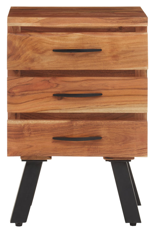 Marlon 3 Drawer Acacia Side Table