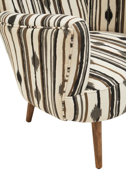 Aztec Black and White Flared Armchair