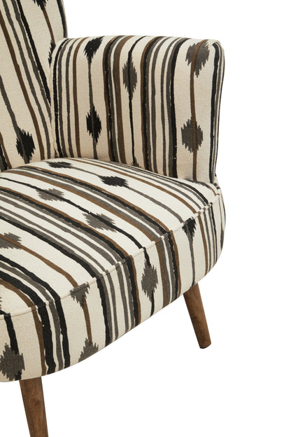 Aztec Black and White Flared Armchair