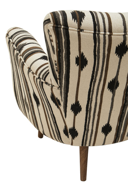 Aztec Black and White Flared Armchair