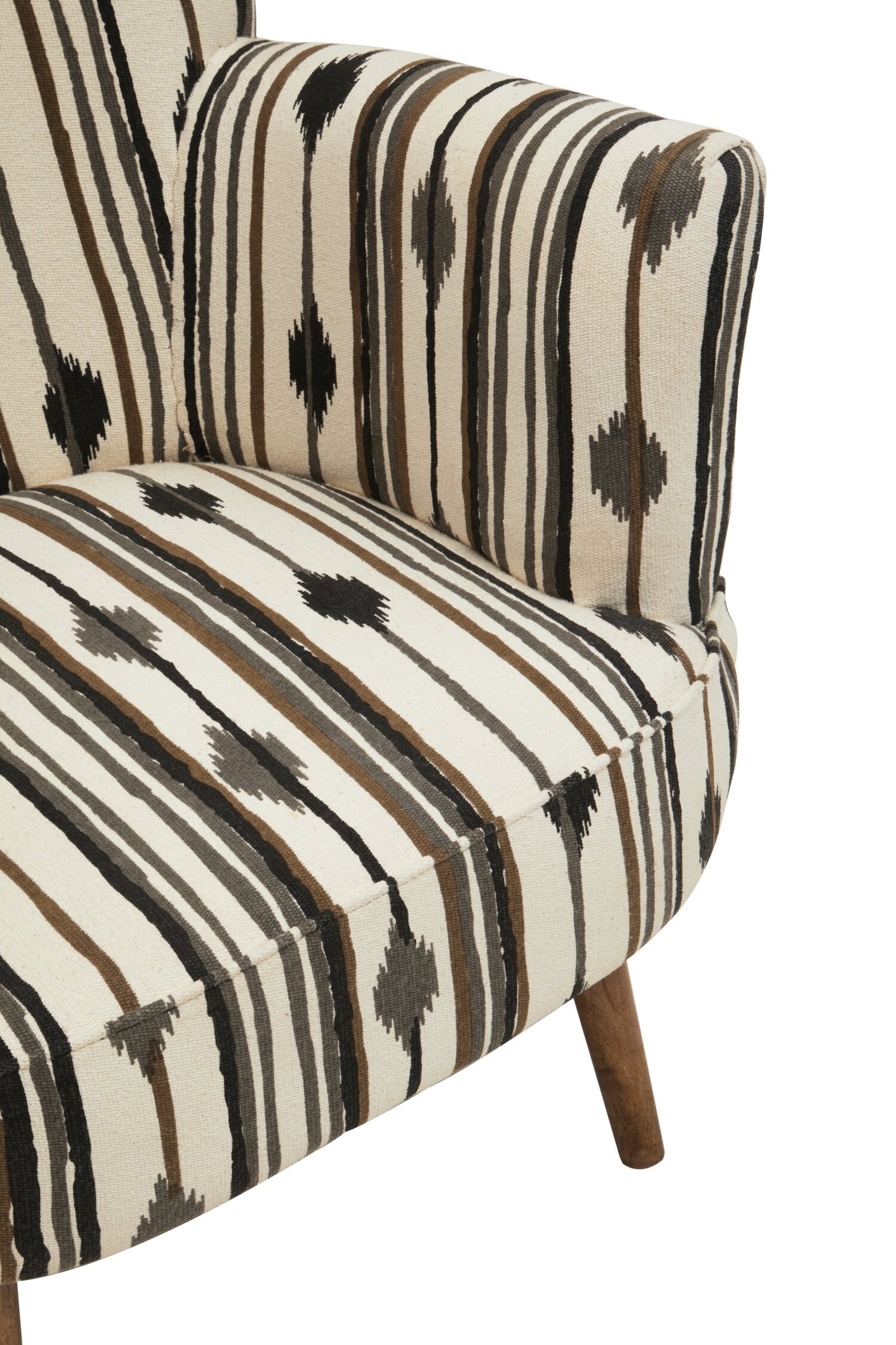 Aztec Black and White Flared Armchair