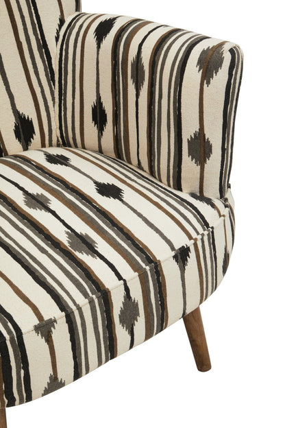 Aztec Black and White Flared Armchair