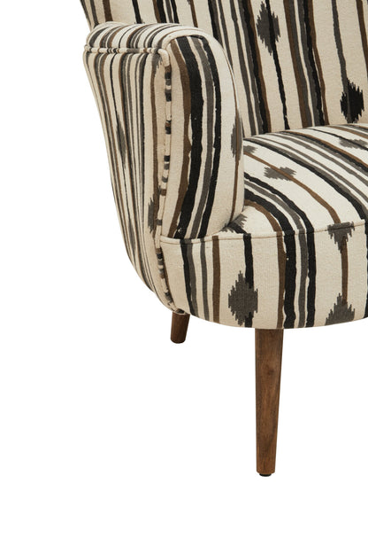 Aztec Black and White Flared Armchair