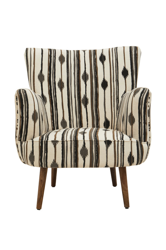 Aztec Black and White Flared Armchair