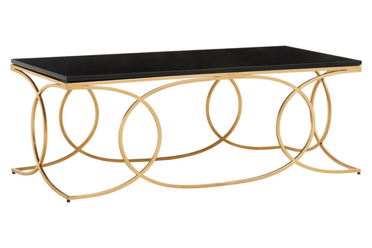 Katerina Black Marble Gold Coffee Table
