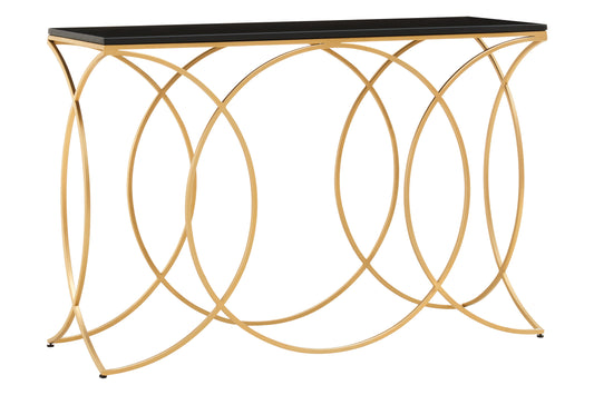 Katerina Black Marble Gold Console Table