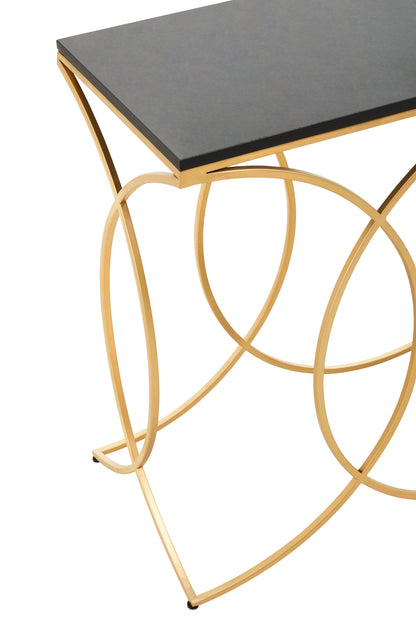 Katerina Black Marble Gold Console Table