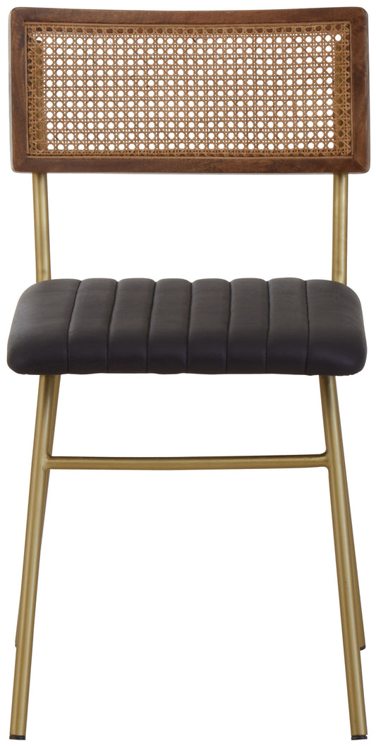 Buffalo Black Leather Dining Chair
