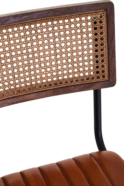 Buffalo Tan Leather Bar Chair