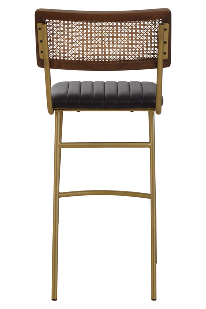 Buffalo Black Leather Bar Chair