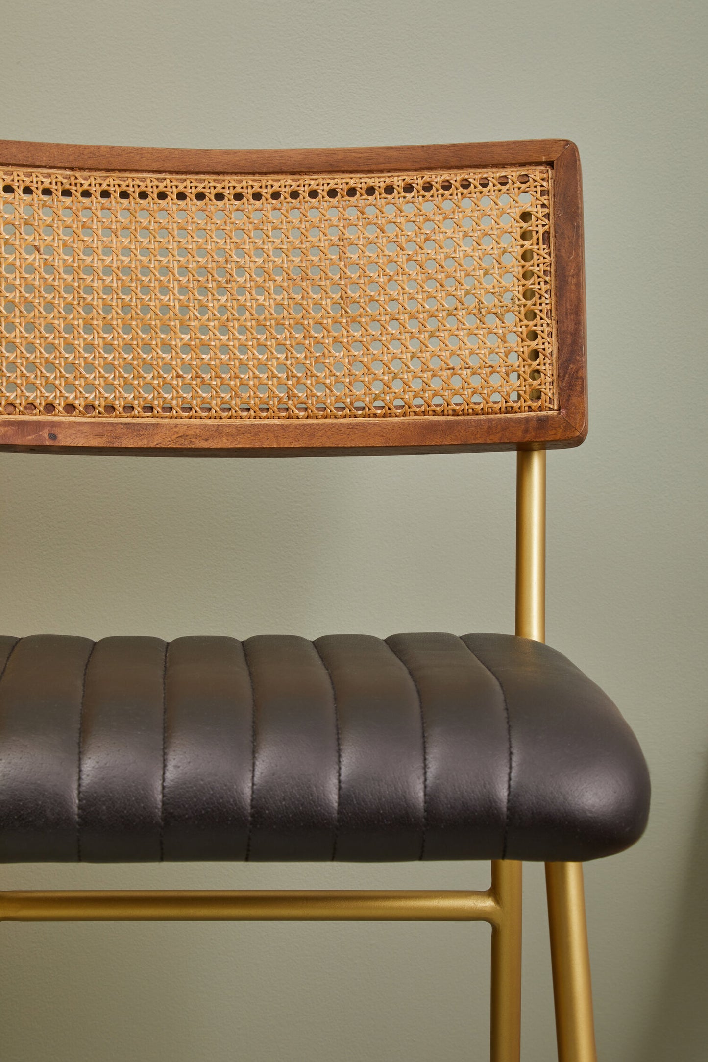 Buffalo Black Leather Bar Chair