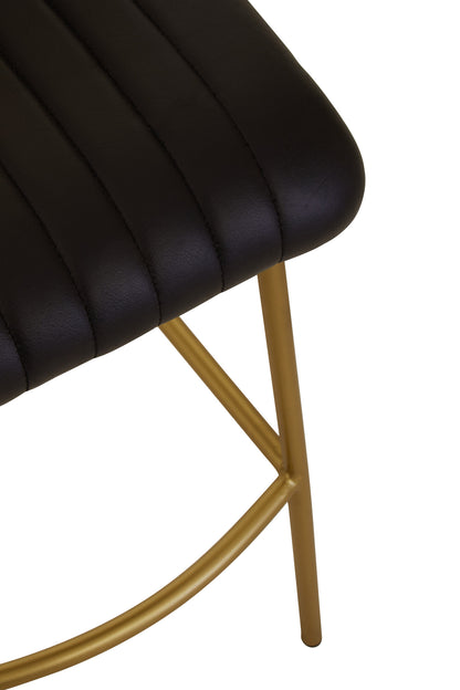Buffalo Black Leather Bar Chair
