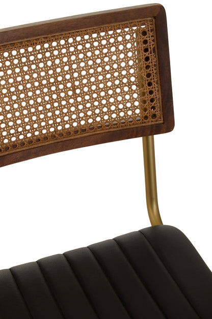 Buffalo Black Leather Bar Chair
