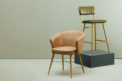 Buffalo Green Leather Bar Chair