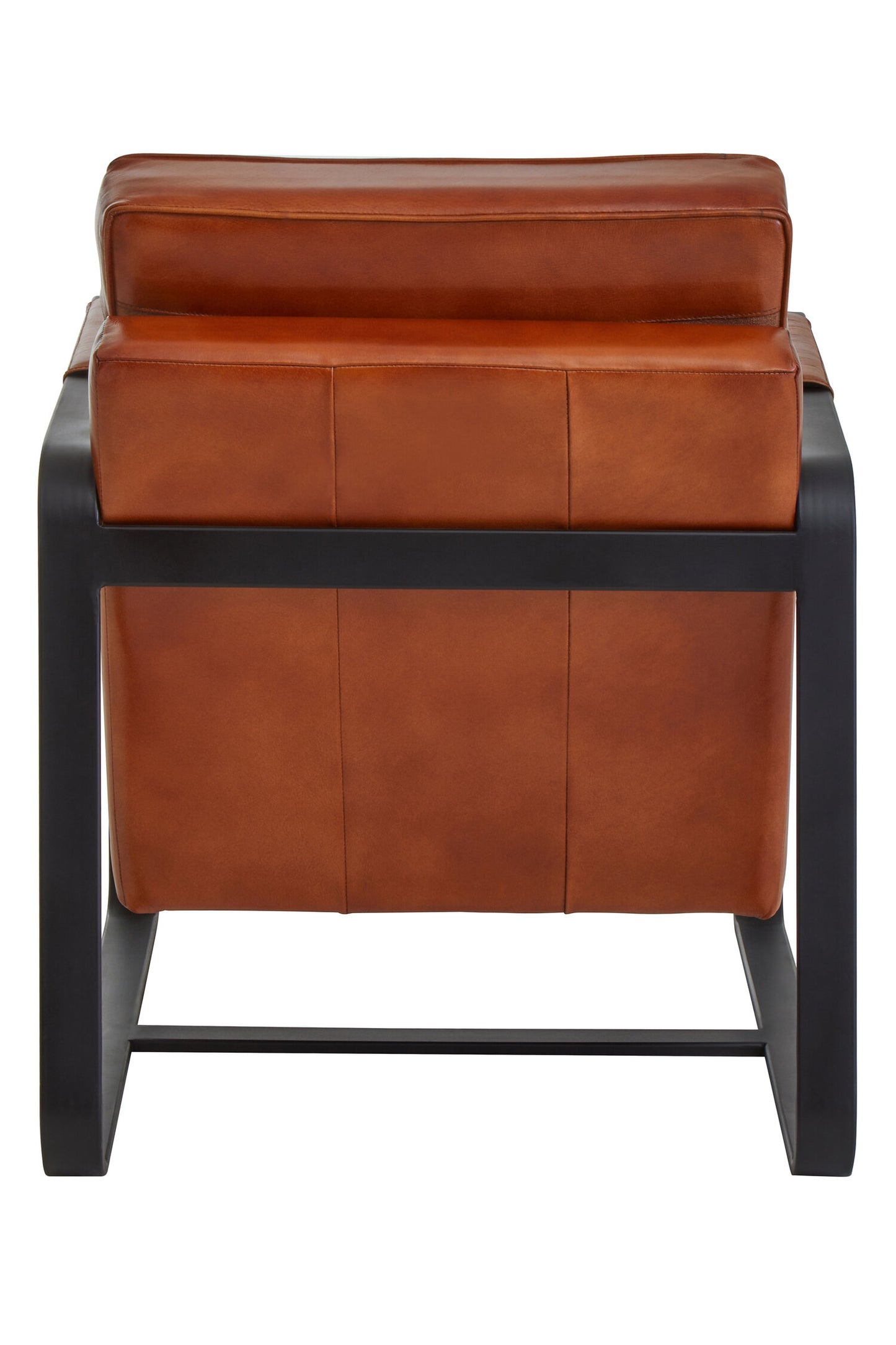 Buffalo Brown Leather Armchair With Black Iron Frame