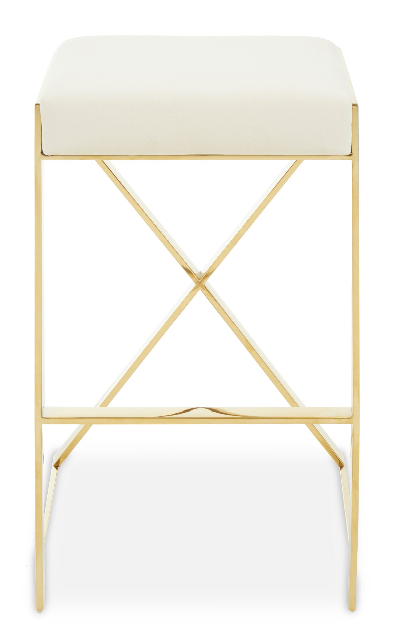 Dahlia Ivory And Gold Finish Bar Stool