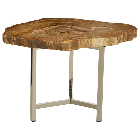 Paulo Small Petrified Wood Side Table
