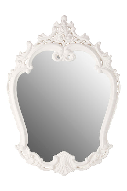 Seville Antique White Rose Crest Wall Mirror