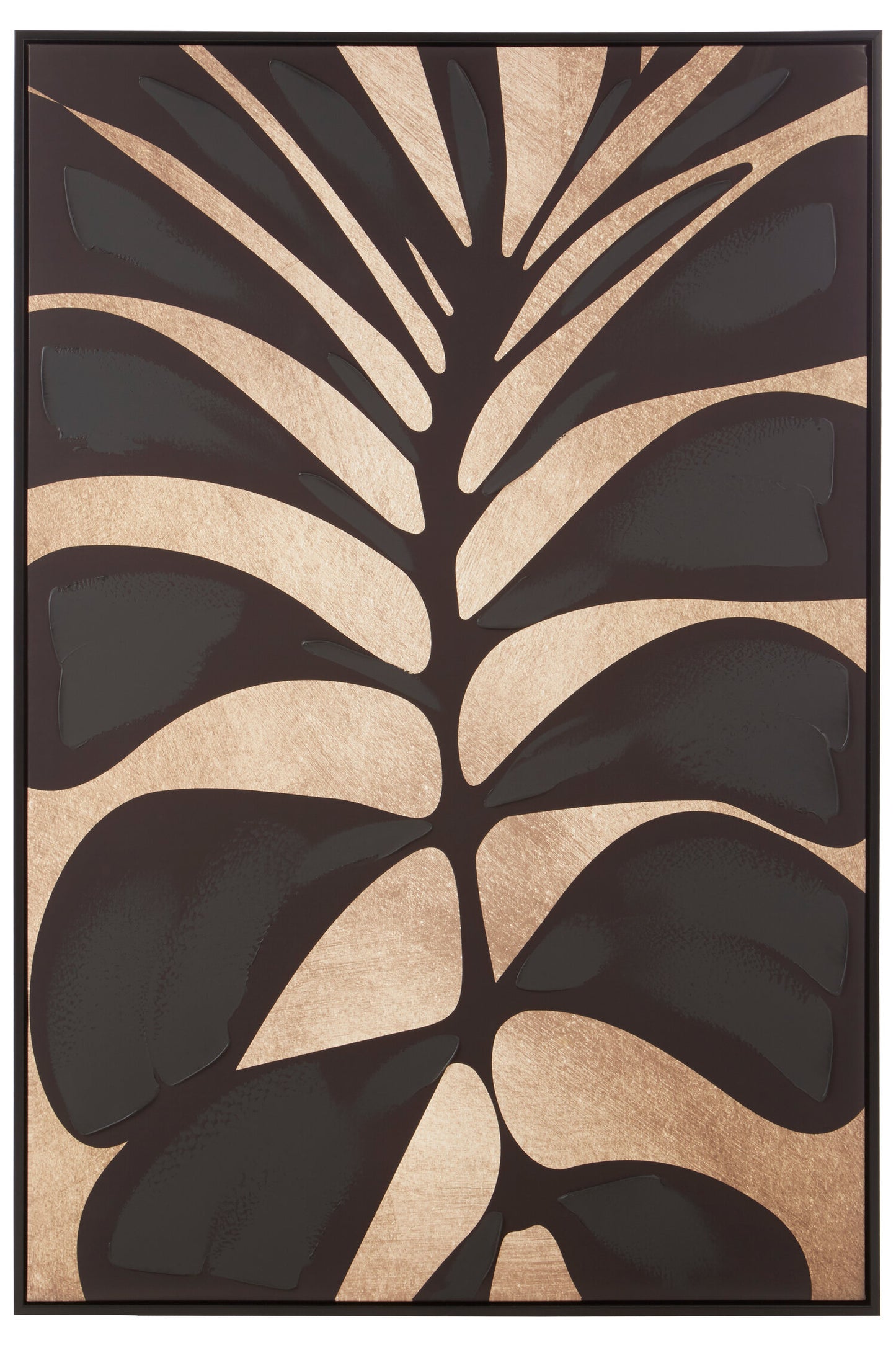 Galleria Canvas Black Leaf Design Wall Art