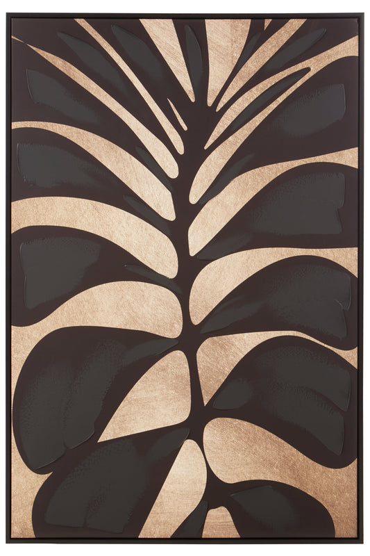 Galleria Canvas Black Leaf Design Wall Art