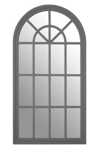 Bel-air Antique Grey Arched Window Wall Mirror