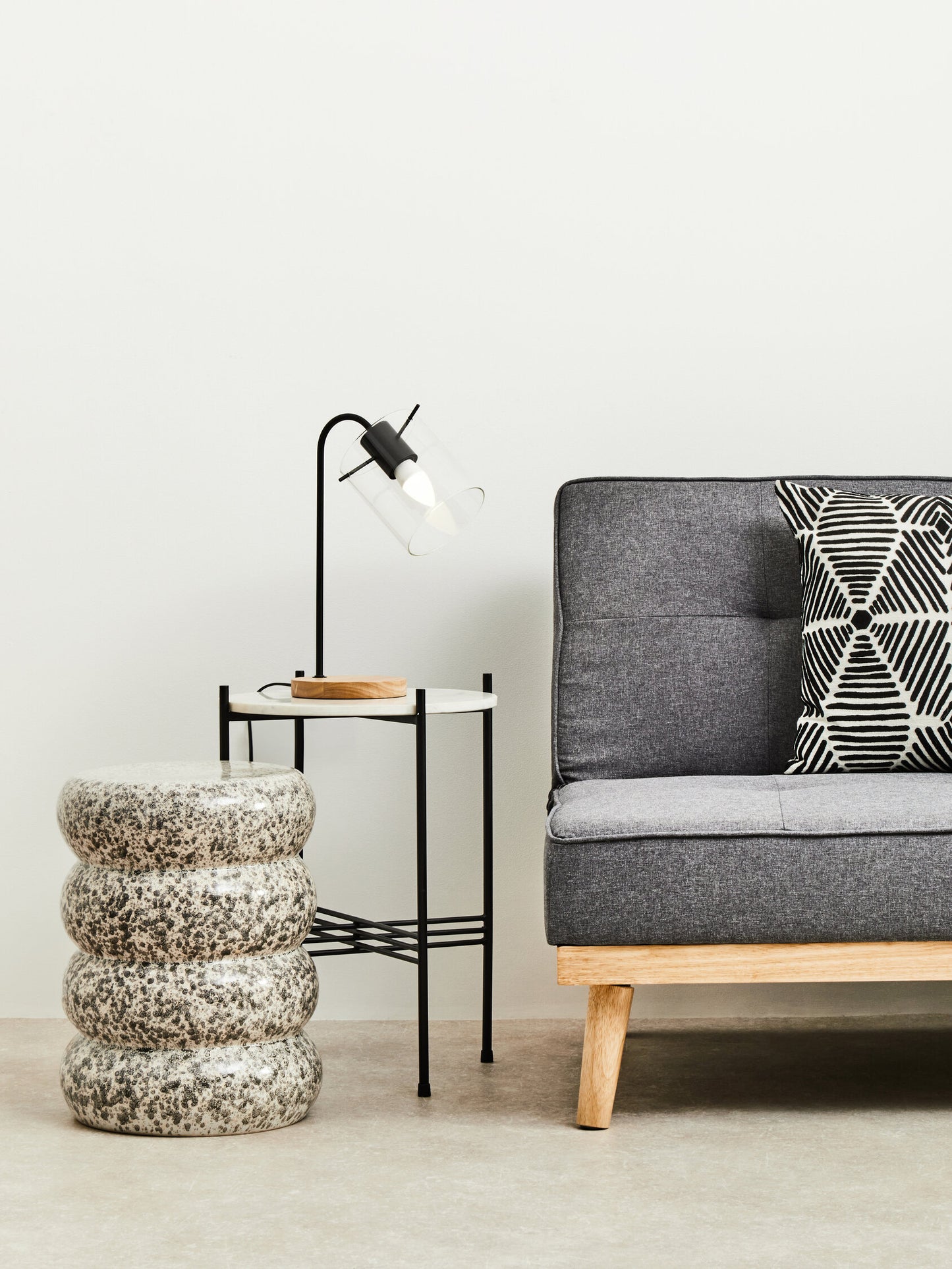 Stockholm Matte Black Curved Table Lamp | Bali & Blue