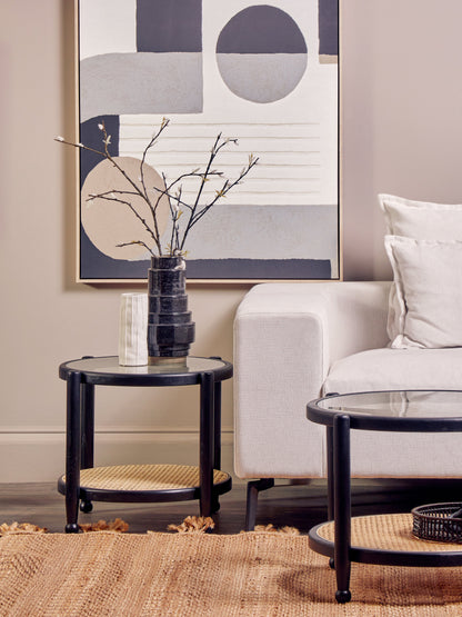Fiji Rattan and Glass Side Table