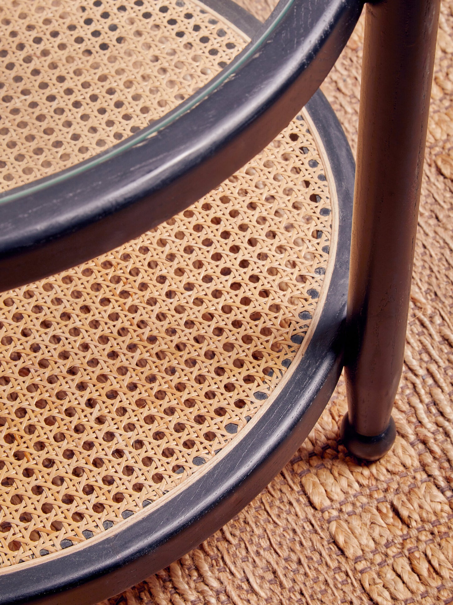 Fiji Rattan and Glass Side Table