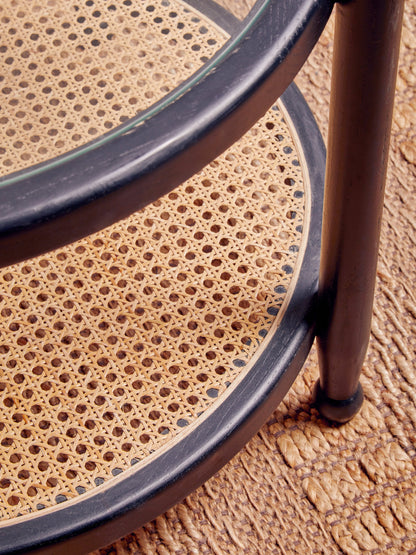 Fiji Rattan and Glass Side Table