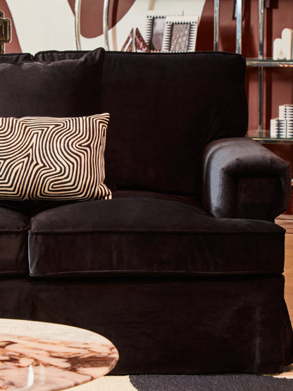 Nomad Ozella Black and White Embroidered Rectangular Cushion