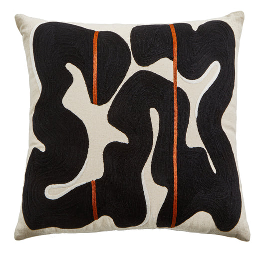 The Edit Black Beige Decorative Cushion | Bali & Blue