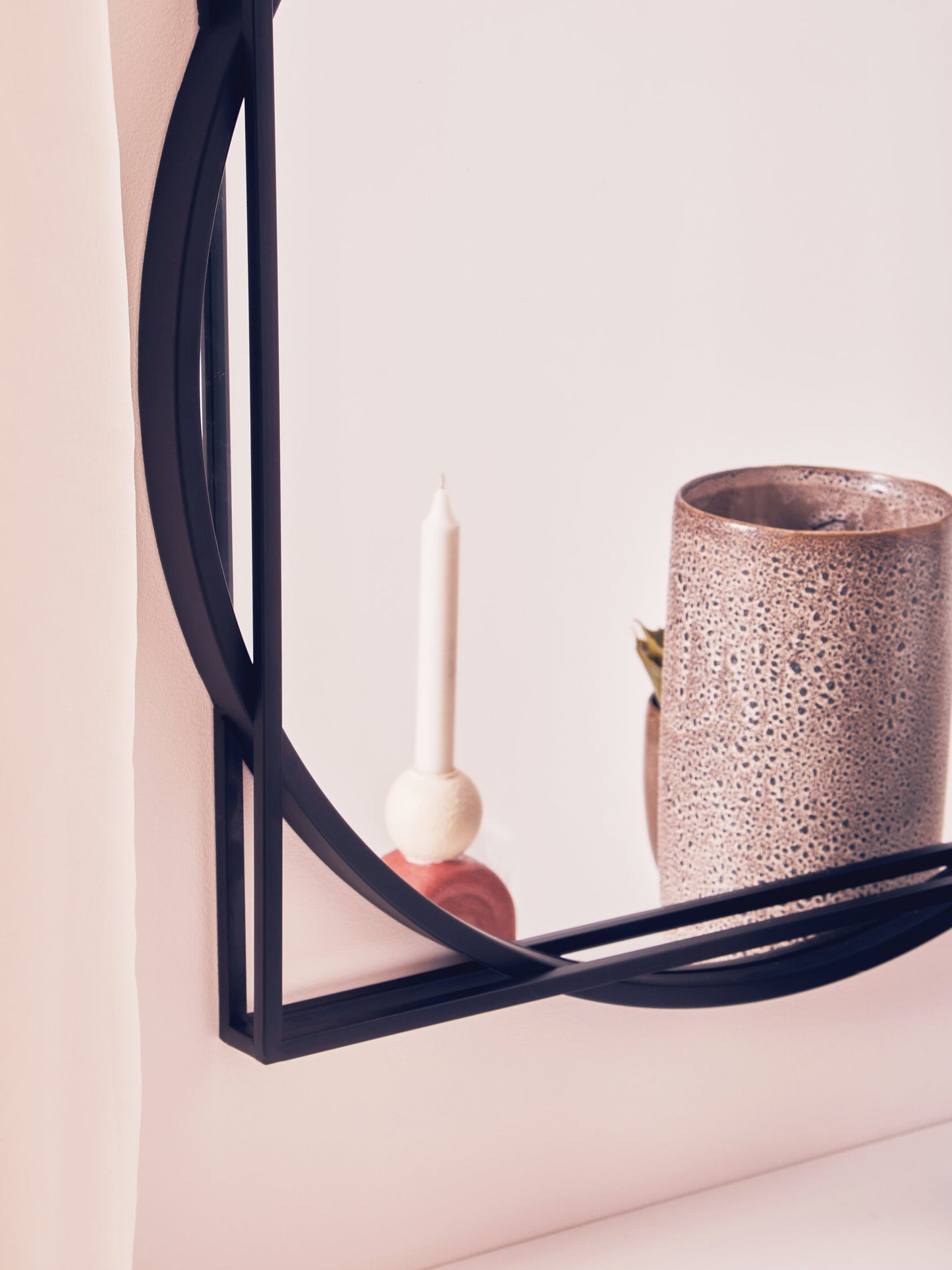 Leoni Black Geometric Modern Wall Mirror
