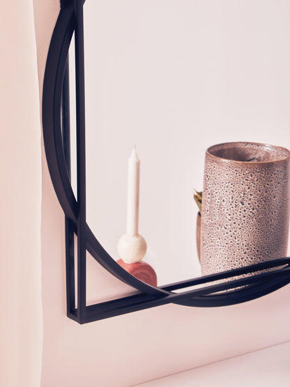 Leoni Black Geometric Modern Wall Mirror