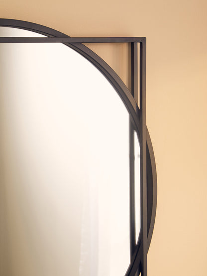 Leoni Black Geometric Modern Wall Mirror