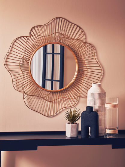 Arabia Gold Flower Wall Mirror